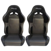 Par de Bancos Concha Reclinável Preto e Cinza X1 Seat – AUS - Feito em Espuma Injetada - importado acompanha trilhos uni