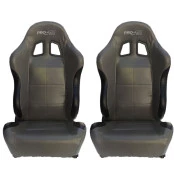Par de Bancos Concha Reclinável Cinza com Preto X1 Seat – AUS - Feito em Espuma Injetada - importado acompanha trilhos u