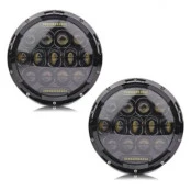 Par de faróis de LED para Jeep Wrangler, Jeep Willys, Land Rover, Mitsubishi L 200 e Troller