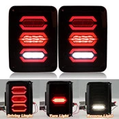 Par de Lanterna de Led para Jeep Wrangler de 2008 à 2017  modelo black  - (Lanterna padrão Wrangler Americano)
