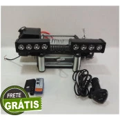 COMBO: Guincho Elétrico 16.000lbs com 2 Controles + Par de Farois de LEDS 40 w +Suporte de Farol