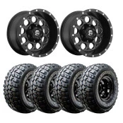 Combo: 4 Rodas 15x10 liga reforçada - Aro 15 Largura 10" 6 furos de 139,7  +  4 Pneus Adventuro GT Radial 108Q 33x12,5 R