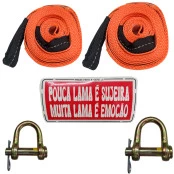 Kit Trilha com  Cinta 5 Ton. 5 Metros + Cinta 5 Ton. 3 Metros + 2 Anilhas de Engate Rápido (+Brinde)