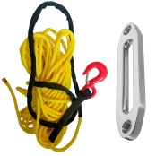 Kit Corda Sintética 12mm de 28 Metros na Cor Amarela com Proteção UV + Guia de Alumínio