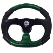 Volante Esportivo Verde com cubo para todos os veículos diâmetro 330 mm