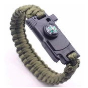 Pulseira Paracord Original Bússola Apito Lâmina Pederneira