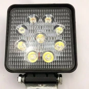 Farol de Milha Quadrado 9 LEDS Carcaça (Antimônio ) 27w (Reforçado)