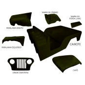Carroceria em Fibra Jeep 55 à 83 Cj5 Verde Militar (Completa sem o quadro)  - Cor Básica - (Não Precisa Pintar)