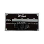 Placa de Identificação numero de série Jeep Willys, Rural e F-75