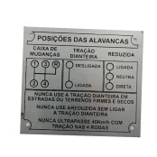 Plaqueta / placa de posições das alavancas Jeep / Rural e F-75 4 marchas com cambio original