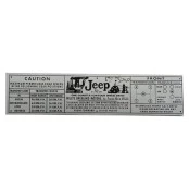 Plaqueta de alumínio Jeep / Rural e F-75 3 marchas Willys Overland Cor Prata