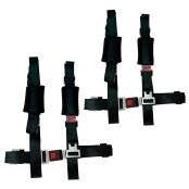 Jogo com 2 Cintos de Segurança 4 Pontos Universal (Vários Veículos) Cor Preto Importado (Gaiolas, Jeep, Bugy)