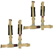 Jogo com 2 Cintos de Segurança 4 Pontos Universal (Vários Veículos) Cor Amarelo Importado (Gaiolas, Jeep, Bugy)