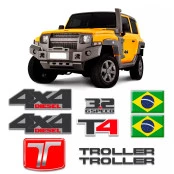Jogo de Adesivos Troller 2015 2016 2017 2018 2019 T4 4x4 Diesel Original 