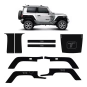 Kit de Adesivos Completo Novo Troller  2015, 2016, 2017, 2018, 2019, 2020, 2021 Cor Preto Fosco Texturizado