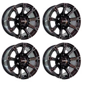 Jogo com 4 Rodas Offroad Troller 15x8,0 6x139 ET:0 Preto Brilhante Diamantado