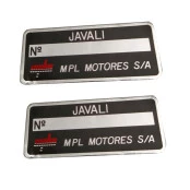 Kit 2 Adesivos Jipe Javali (Número de motor, carroceria, reduzida e 4x4)