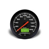 Velocímetro Cronomac 100mm 200Km/h com Display Digital Linha Street na cor Preta com Ponteiro Vermelho com Sinaleira