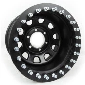 Roda com Bead Lock Daytona Black em Aço (Estilo Mangels) 16x8, 6 furos de 139.7 para toyota hilux e  bandeirante até 199
