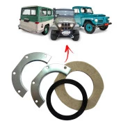 Kit Reparo Munhão para Jeep Willys Rural Pick-up F-75 4x4 - Kit para 1 Roda - Inclui: Feltro Retentor Do Cubo Chapas Mei