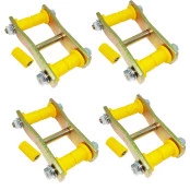 Jogo com 4 jumelos Alto Zincado com buchas em PU para Jeep Willys CJ5 (1955 à 1983) - Acompanha 4 buchas fixas