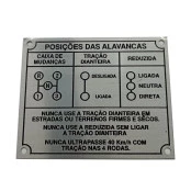 Placa De Posições Da Alavanca Prata 3 Marchas