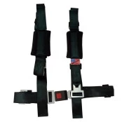 Cinto de Segurança 4 Pontos Universal (Vários Veículos) Cor Preto Importado (Gaiolas, Jeep, Bugy)