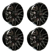 Jogo com 4 rodas 17 x 9 Furacão 5x 127  Jeep  Wrangler JK (Offset negativo -12)