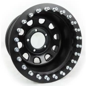 Roda com Bead Lock Daytona Black em Aço (Estilo Mangels) 16x8, 5 furos de 139.7 para Jeep Willys, Rural, F1000, Niva e S