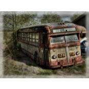 Quadros Decorativos Retro (Imagens Retro) - Tema: Onibus Ferro Velho -  Ref: 7031/SA