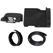 Combo Carroceria em fibra reforçada na cor preta para CJ5 ( completa sem quadro ) + Borrachas do Capô e de Apoio do Quad