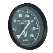 Velocímetro Mecânico Cronomac 85mm 160km/h - Linha Especial Willys - Fundo Preto, Ponteiro e Grafia Branca
