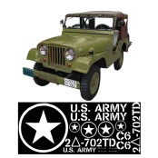 Carroceria em Fibra Verde Militar com Jogo de Adesivos completo para Jeep Willys CJ5 55 à 83 (Completa sem o quadro)