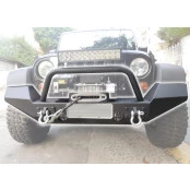 Para choque Reforçado com Base para Guincho e Tubo de Impulsão para Wrangler Ano 2007 à 2014