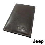 Carteira de Couro Ecológico Slim Com Emblema Jeep - Unissex