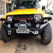 Para choque especial ford Troller 2015 em diante na cor cinza chumbo-Com pontas desmontáveis, maior ângulo de entrada ( 