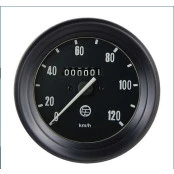 Velocímetro Mecânico 0-120km/h com Fundo Preto e Ponteiro Branco