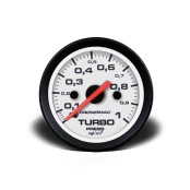 Manometro de Pressão do Turbo 1Kg com Fundo branco e Ponteiro Laranja