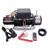 Guincho Elétrico 12000 lbs Cabo de Kevlar Winch c/ 2 Controles p/ Jeep Rural F75 Troller L200 Hilux Bandeirante