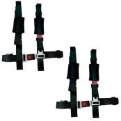 Jogo com 2 Cintos De Segurança 4 Pontos Universal Preto Importado (Gaiolas, Jeep, Bugy)