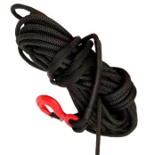 Corda sintética 12mm com 28 Metros para Guincho de Até 12.000 Libras Certificada e com Proteção UV - Cor Preta