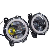 Farol de Milha Angel Eyes LED e Seta para Adaptação (Substituí o Pisca Inferior) O Par