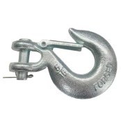 Gancho 5/16" p/ 6000 Lbs / 2,72 Ton, Com Trava, Resistente e Anti-Ferrugem – p/ Cabo de Aço ou Sintético de Guincho 