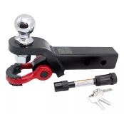 Ponteira Engate Removível Reboque 50x50mm Reforçada com Bola 2" Universal com Anilha 3/4 e Trava com Chave