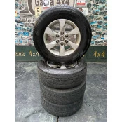 Jogo com 4 Pneus 265/65 R17 + 4 Rodas de Liga leve 17 Mitsubishi + Jogo de porca Cromada (Usado)