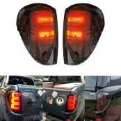 Par de Lanternas Traseiras para Mitsubishi Triton 2008 até 2015 - LED e Fumê
