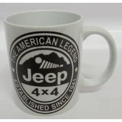 Caneca Jeep em Cerâmica com Desenho de Jeep desmontado