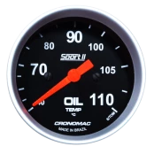 Termômetro Mecânico Temperatura da Óleo Cronomac 60mm – Cabo de 5 Metros – Linha Sport II