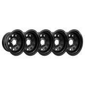 Jogo c/ 5 Rodas Daytona Black em Aço (Estilo Mangels) 15x8, 6 Furos de 139.7 para toyota hilux e  bandeirante até 1999,