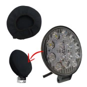KIT / COMBO - Farol de Milha LED 42W com 14 LEDS 12v / 24v - 11,5 cm + Capa em Neoprene